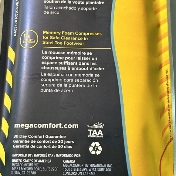 MEGA Comfort Insole Personal Anti Fatigue Mat (Dual Layered Memory Foam) Size 12 - Picture 8 of 9